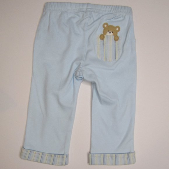 Little Me baby boys 2 piece blue striped bear knit outfit size 9 months - Picture 5 of 8